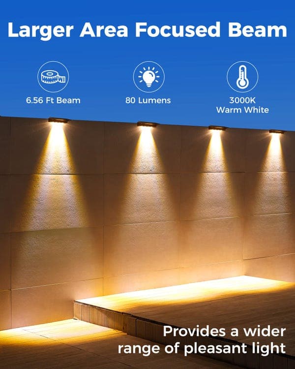 OBOSOE LED-aurinkoenergialla toimivat seinävalaisimet, ulkovalaistus aurinkovalot ulkoaidoille, koristeelliset ja vedenkestävät puutarhaan, kaiteisiin
