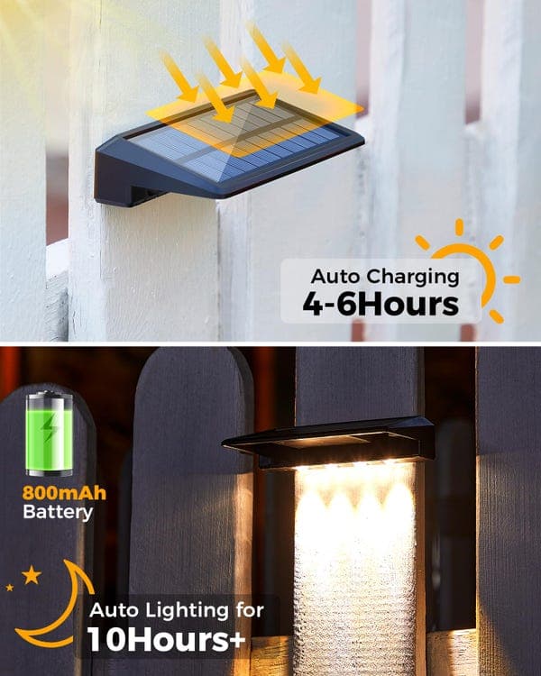OBOSOE LED-aurinkoenergialla toimivat seinävalaisimet, ulkovalaistus aurinkovalot ulkoaidoille, koristeelliset ja vedenkestävät puutarhaan, kaiteisiin