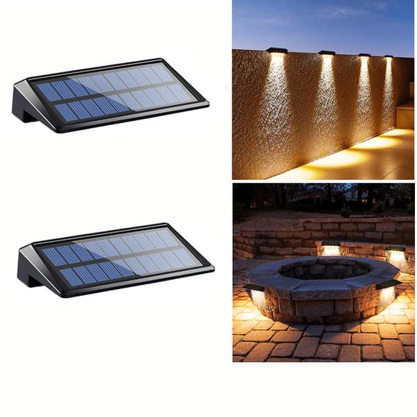 OBOSOE LED-aurinkoenergialla toimivat seinävalaisimet, ulkovalaistus aurinkovalot ulkoaidoille, koristeelliset ja vedenkestävät puutarhaan, kaiteisiin
