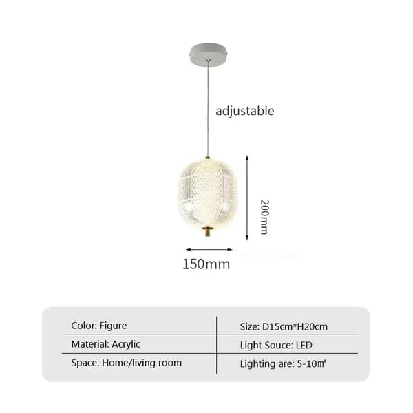 Nordisk Minimalistisk LED Kranse, Justerbar Højde, Stilfuldt Akryl Design,B, Neutral lys