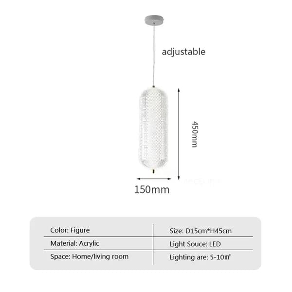 Nordisk Minimalistisk LED Kranse, Justerbar Højde, Stilfuldt Akryl Design,Varmt lys, C