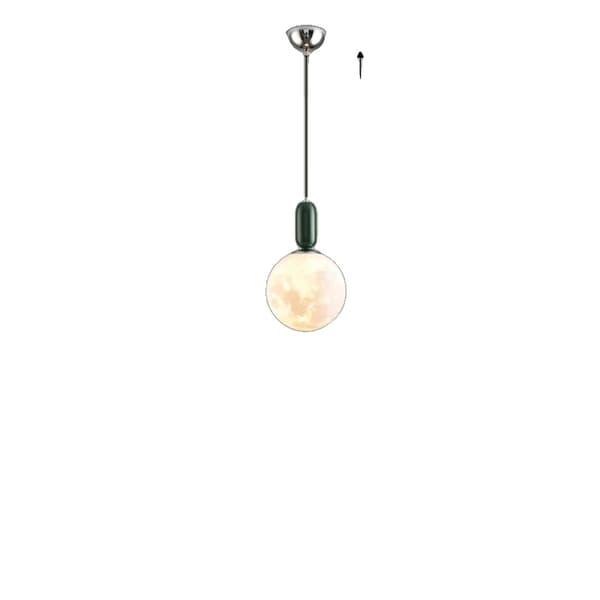 Måne Glas Kugle Pendel Lys, 5W Effekt, Egnet til 5-10 m²,3 farver, Grøn 20 cm