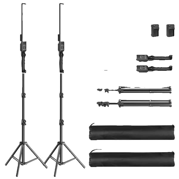 Fotograferingslys Kit, Håndholdt & Dæmpbar, Batteridrevet, Lys 3