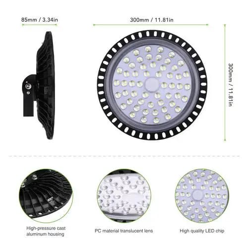 LED Garage Lys, Flere Strømmuligheder, Vandtæt IP67,200W Kold hvid 6stk