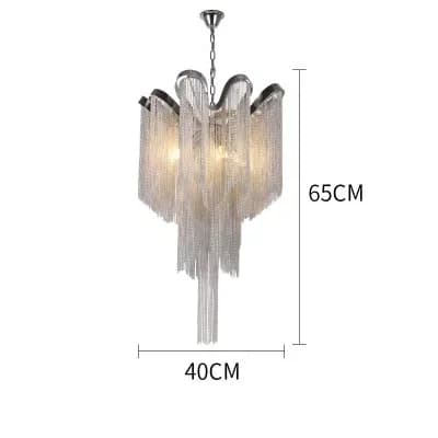 Elegant pendellampe, fire LED-lyskilder, dæmpbar funktionalitet,3 Farveskift, sølvfarvet-40cm