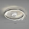 Miniatyrbild 2 av 2: Takfläktlampa, dimbar LED, modern design,A1, Oändlig dimning