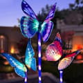 Pikkukuva 1 / 5: OBOSOE Solar Lights Garden Lights 3-Pack – Värikkäät LED-valot perhosilla ulkokäyttöön