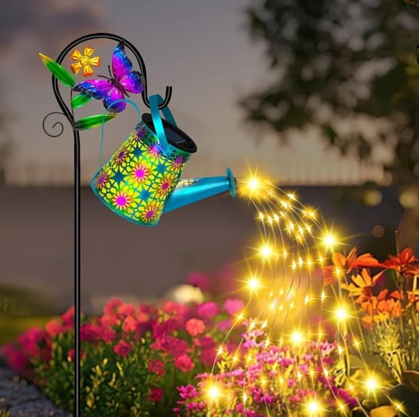 OBOSOE Solar Lampe Vandkande med LED – 2-pak Solar Lantern Havebelysning Udendørs