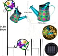 Miniatyrbillede 7 af 7: OBOSOE Solcellelampe Havelampe i vandkandeform med sommerfugle, Jordspyd lampe 2-pak
