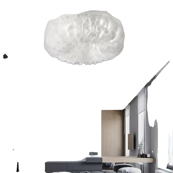 Loftlampe, Skandinavisk Stil, LED-pærer, Overflademonteret,hvid, D50CM, 3 Farve Skift