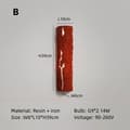 Miniatyrbillede 2 af 2: LED Væglampe, Træstub Design, Energi Effektiv, Væghængt,B-rød, Varmt lys