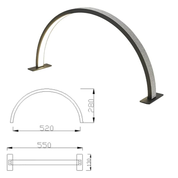 Anpassad Halvmånelampa, Dimbar, Modern Stil, Nedåtriktad Skärm,B 55CM Rhinestone