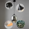 Miniatyrbillede 3 af 4: 3D Glas Pendellampe, Justerbar Højde, Farverig Belysning