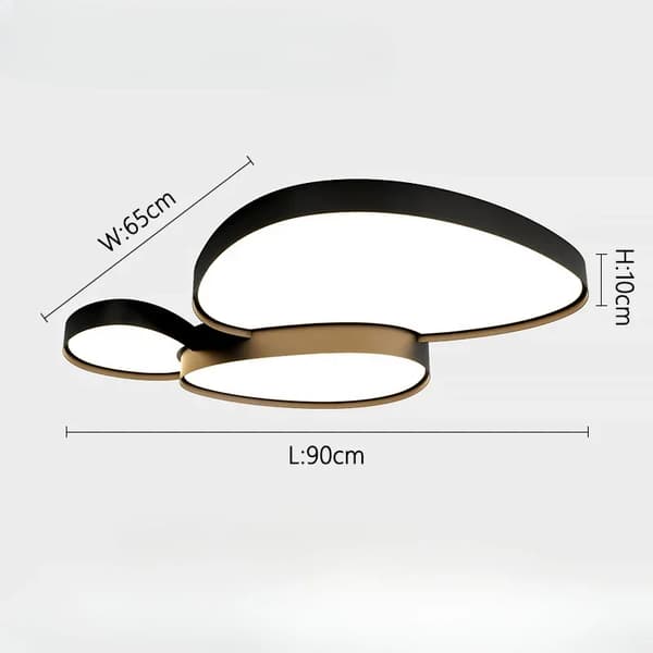 Loftlampe, Moderne Stil, LED, Beskyttende Øje Funktion,Trikolor lys, Sort - 90cm