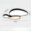 Miniatyrbillede 2 af 2: Loftlampe, Moderne Stil, LED, Beskyttende Øje Funktion,Trikolor lys, Sort  - 90cm
