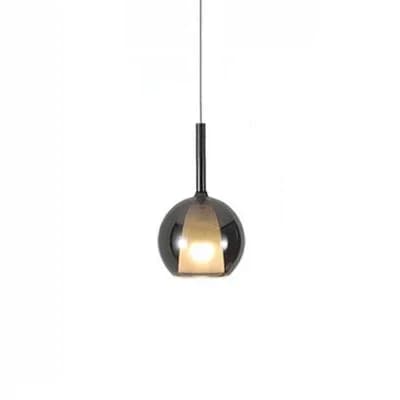 Pendellamper, Glasmateriale, Forskellige Størrelser, Alsidig Anvendelse,Røggrå, varmt lys, Dia 20cm