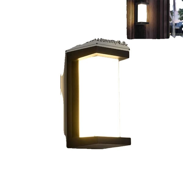 LED Utomhusvägglampa, 16W, Vattentät IP66, Mått 90mm x 110mm x 245mm,Modell A, Varm vit