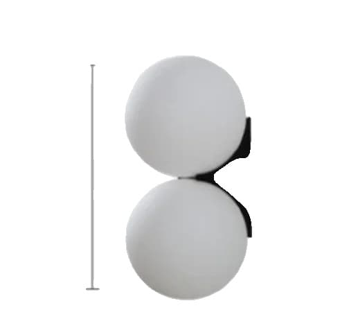 Vägglampa, upp- och nedskärm, frostat glas, flera färger,Natur Vit(3500-5500K), 2 huvuden svart