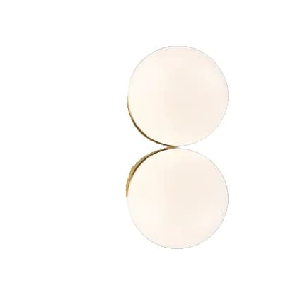 Vägglampa, upp- och nedskärm, frostat glas, flera färger,Natur Vit(3500-5500K), 2 huvud guld