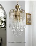 Miniatyrbild 2 av 2: Krona, Elegant Design, Justerbar Kedja, Stark Belysning,All koppar, Transparent -30, 3-färgs ljus