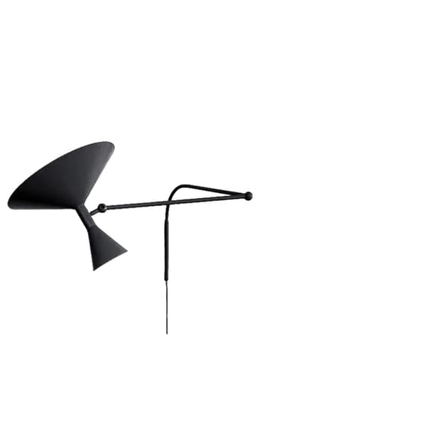 Tragtstil LED Væglampe, Justerbart Design, Moderne Æstetik, Flere Farvemuligheder,sort, Hvidt lys, med stik