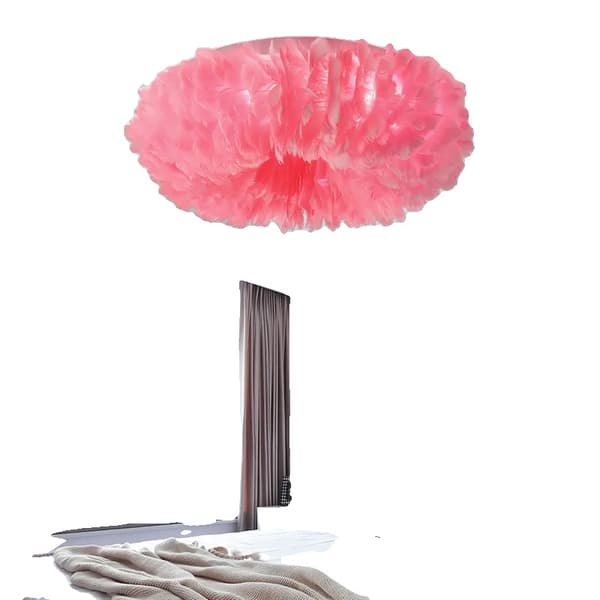 Taklampa, Skandinavisk Stil, LED-lampor, Ytmonterad,D50CM, 3 färgväxling, rosa