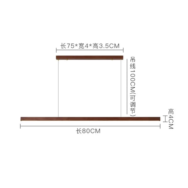 Japansk pendellampe, LED-pærer, ledningspendel, moderne stil,L80cm-B, Varm Hvid