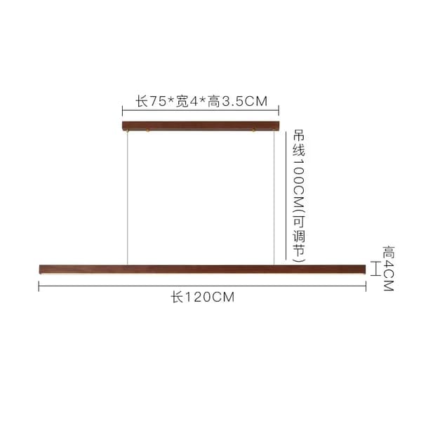 Japansk pendellampe, LED-pærer, ledningspendel, moderne stil,L120cm-B, Fjernbetjening dæmpning