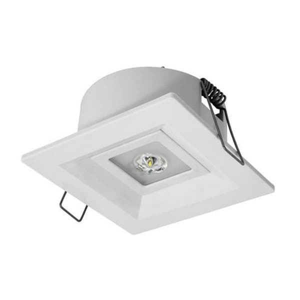 LED-nødbelysning, LOVATO P ECO 3W 6000K 1t, enkeltfunktion, åben optik, hvid
