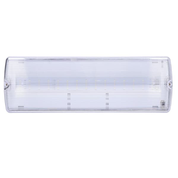 LED-nødlysarmatur, ECONOMIC 1W 3t + PU33, testknap, IP65