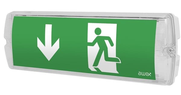 LED-nødlysarmatur, ECONOMIC 1W 3t + PU33, testknap, IP65