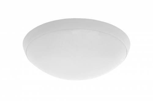 Vandalsikker loftlampe Camea, E27 75W, IP44, OPAL polycarbonat mat lampeskærm, hvid ring