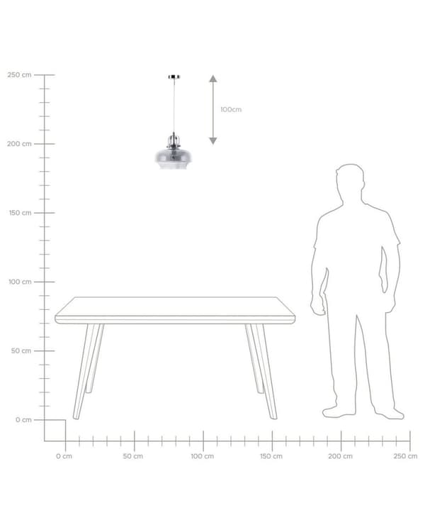 WILTZ Hänglampa Glas Ljusgrå Lumarko!