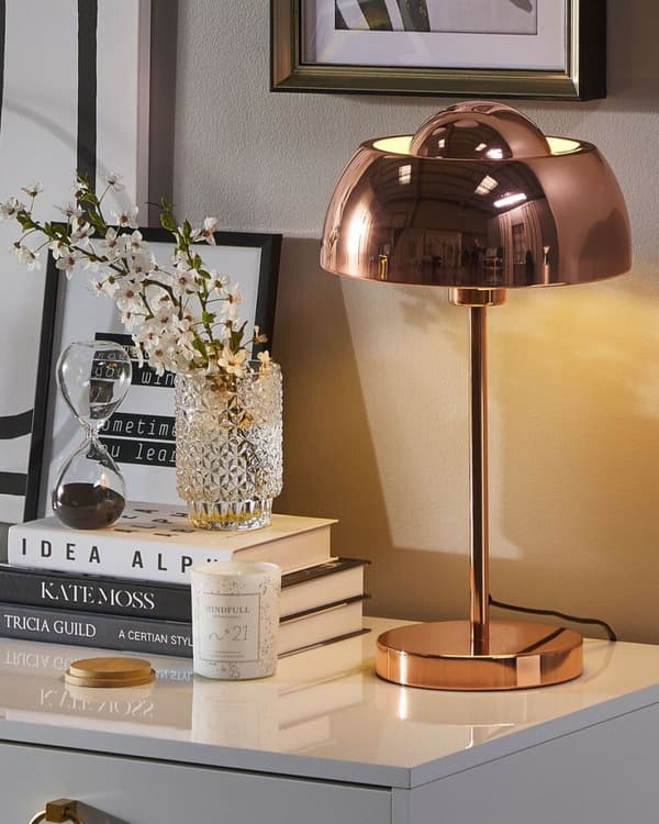 SENETTE Bordlampe Kobber Metal Lumarko!