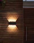Miniatyrbillede 4 af 8: Sæt med 2 udendørs LED-væglamper sorte WELDON Lumarko!