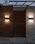 Miniatyrbillede 2 af 8: Sæt med 2 udendørs LED-væglamper sorte WELDON Lumarko!