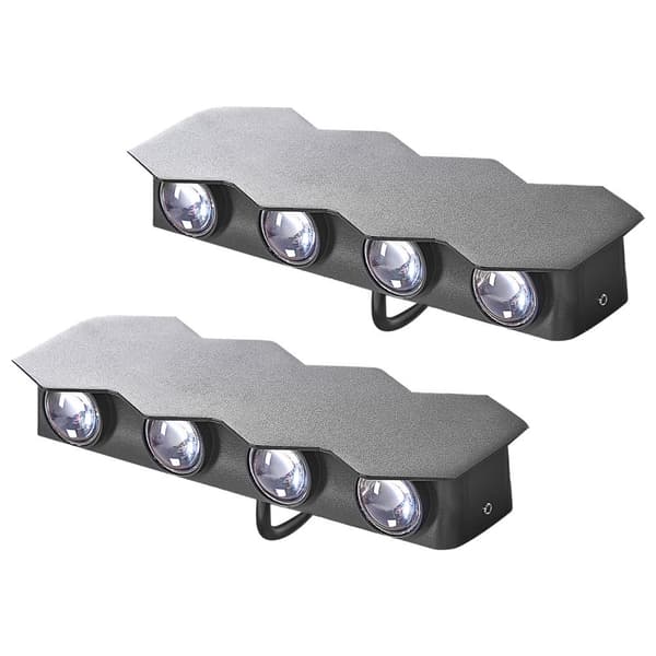Sæt med 2 udendørs LED-væglamper sorte WELDON Lumarko!
