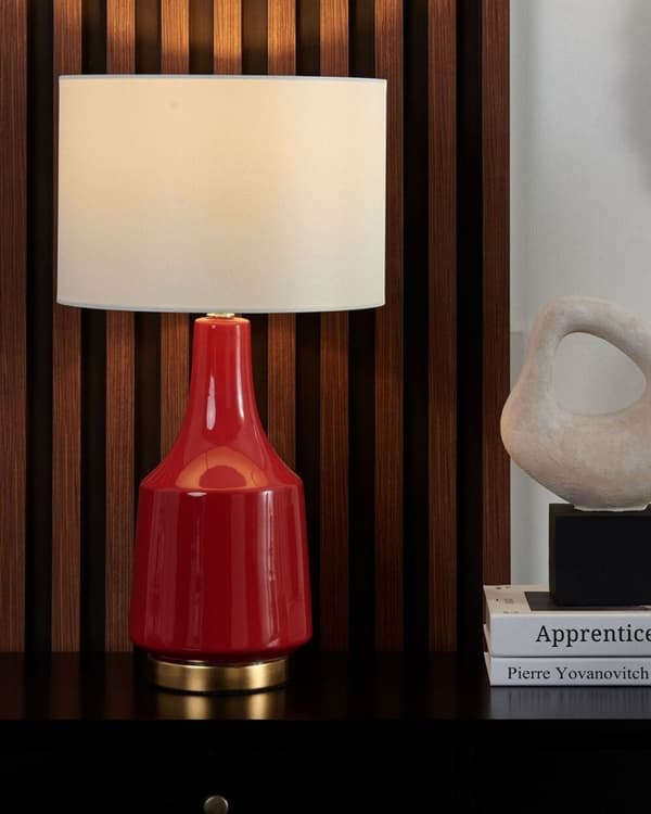 TRIVERSA Bordlampe Keramik Hvid Lumarko!
