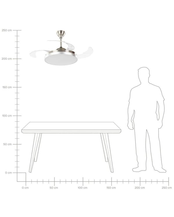 Takfläkt med lampa IBAR Med fjärrkontroll Transparent Lumarko!