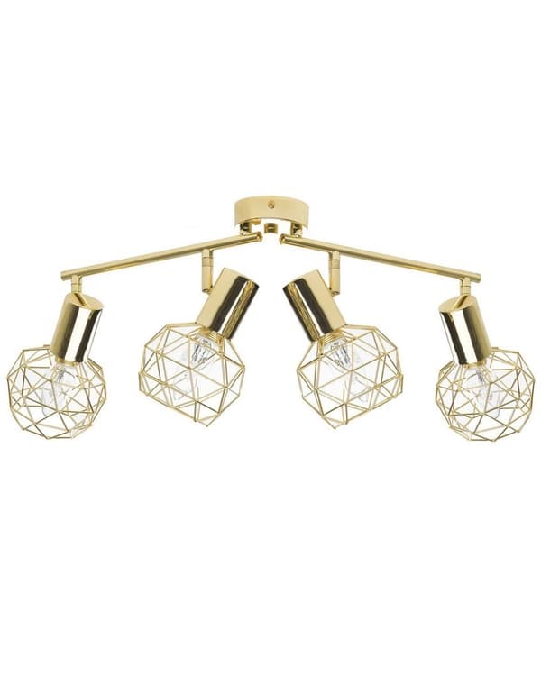 CHENAB 4-punkts spotlampe justerbar metal guld Lumarko!