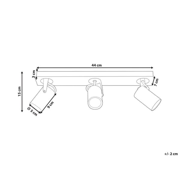 3-punkts metal messing spotlampe KLIP