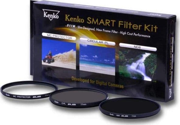 Kenko Smart - Suodatinpaketti - pyöreä polarisaattori/neutraalitiheys/suojaus 8x - 58 mm