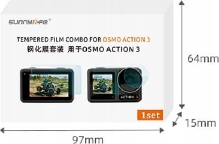 SunnyLife Lens Cover Glass Cover Lens LCD-skjerm for DJI Osmo Action 3 / OA3-BHM494-1