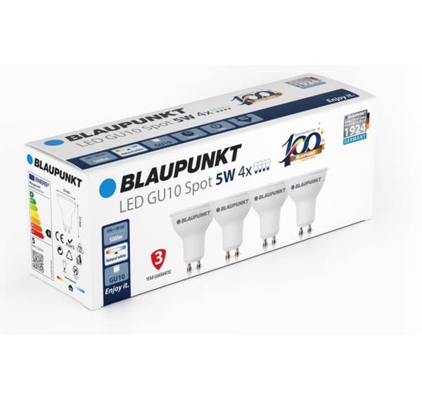 Blaupunkt LED-lamppu GU10 500lm 5W 4000K 4kpl