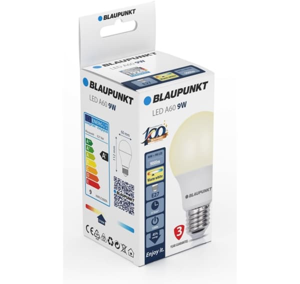 Blaupunkt LED-lampa E27 A60 900lm 9W 2700K