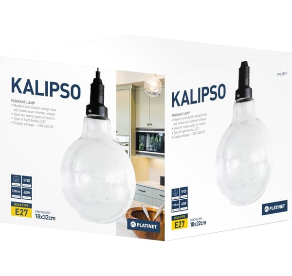 Platinettaklampa Kalipso PPL08CH E27