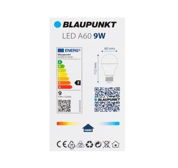 Blaupunkt LED lampe E27 A60 900lm 9W 4000K 4stk