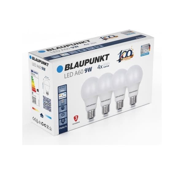 Blaupunkt LED lampe E27 A60 900lm 9W 4000K 4stk