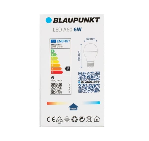 Blaupunkt LED-lampe E27 A60 600lm 6W 4000K