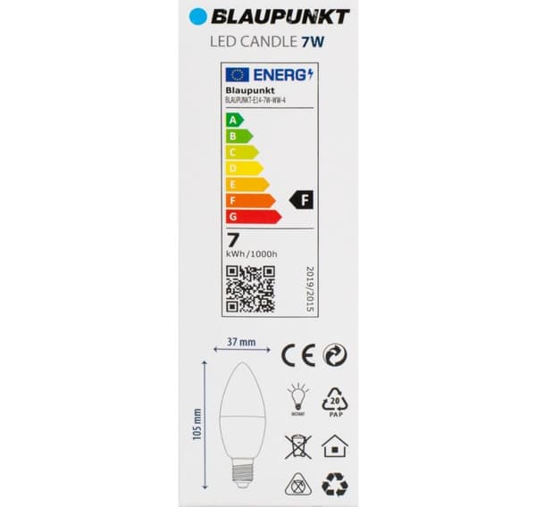 Blaupunkt LED-lampa E14 595lm 7W 2700K 4st